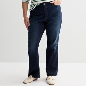 Sonoma NWT Womens Mid Rise Bootcut Jeans Flare Dark Wash Cotton Stretch Blue 20P